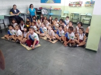 Centro Educacional Esplanada - Campo Grande - Zona Oeste - RJ - Ed. Infantil e Fundamental I - Visita do Brownie e Quiz animado. - cdigo foto:  12661