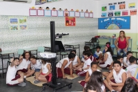 Centro Educacional Esplanada - Campo Grande - Zona Oeste - RJ - Ed. Infantil e Fundamental I - Visita do Brownie e Quiz animado. - cdigo foto:  12677