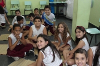 Centro Educacional Esplanada - Campo Grande - Zona Oeste - RJ - Ed. Infantil e Fundamental I - Visita do Brownie e Quiz animado. - cdigo foto:  12678