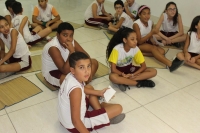 Centro Educacional Esplanada - Campo Grande - Zona Oeste - RJ - Ed. Infantil e Fundamental I - Visita do Brownie e Quiz animado. - cdigo foto:  12742